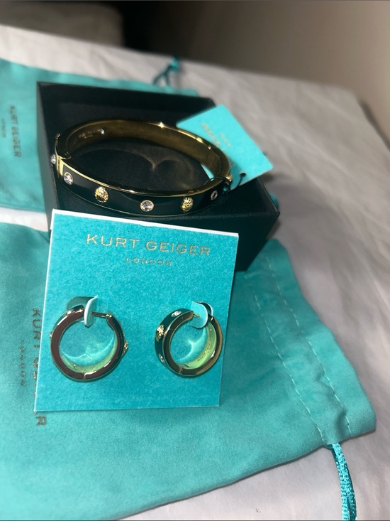 Kurt Geiger Jewelry - Kurt Geiger SETLondon Enamel Eagle Bangle& matching small hoop earrings set NWT
